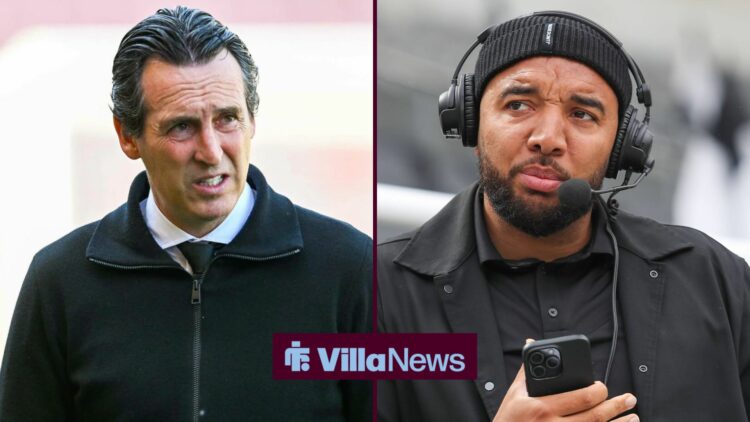 Unai Emery next to Troy Deeney