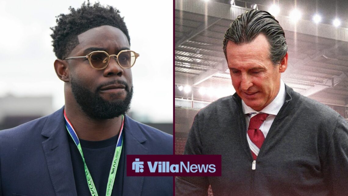 Unai Emery next to Micah Richards
