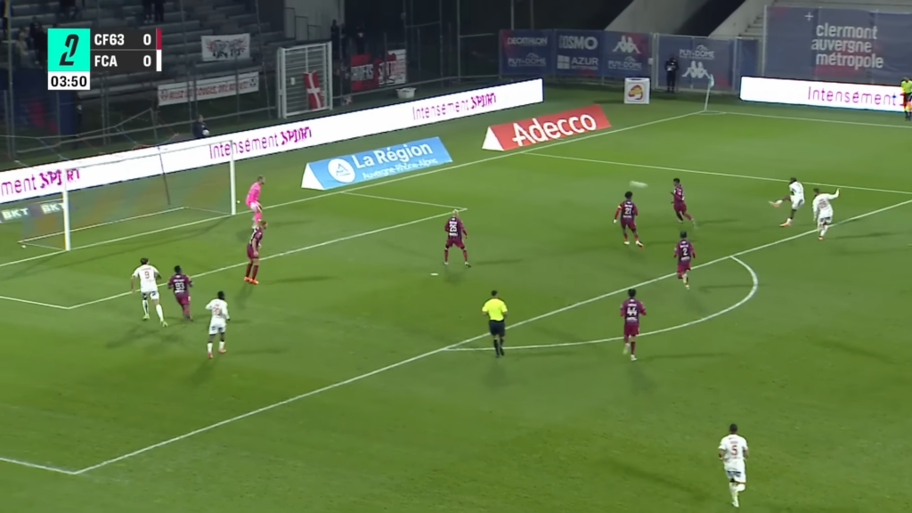 Triston Rowe Annecy goal vs Clermont Foot