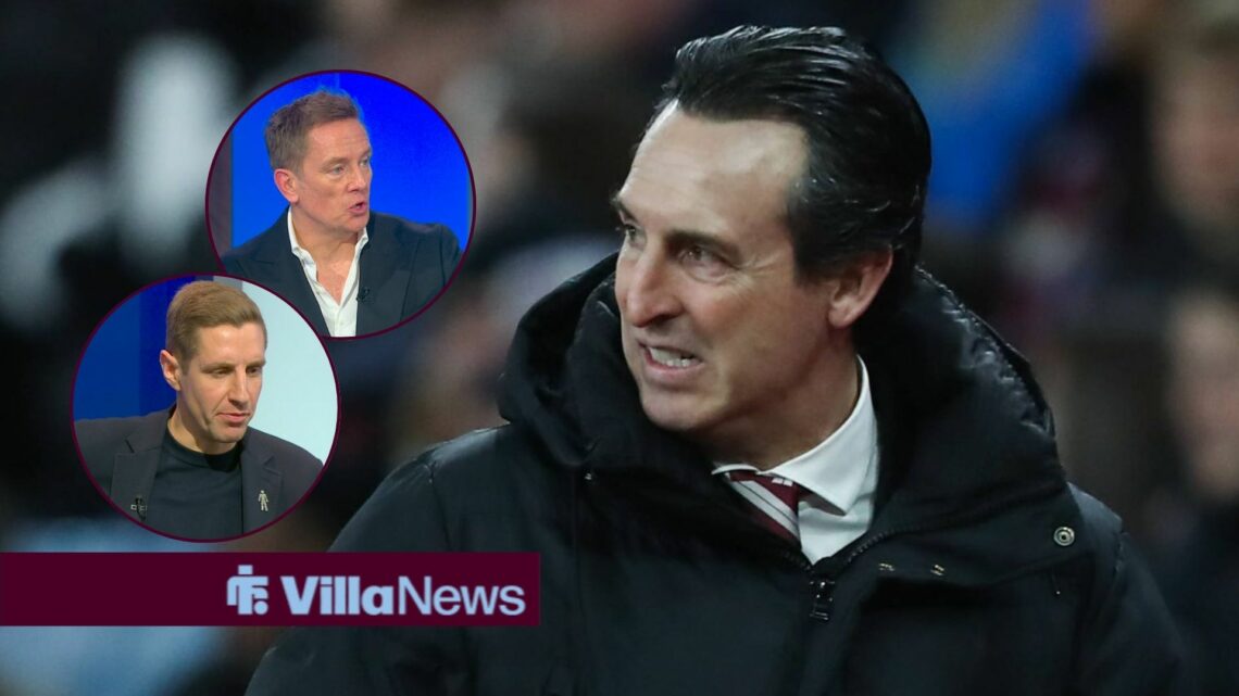 Simon Thomas, Michael Dawson, and Aston Villa boss Unai Emery