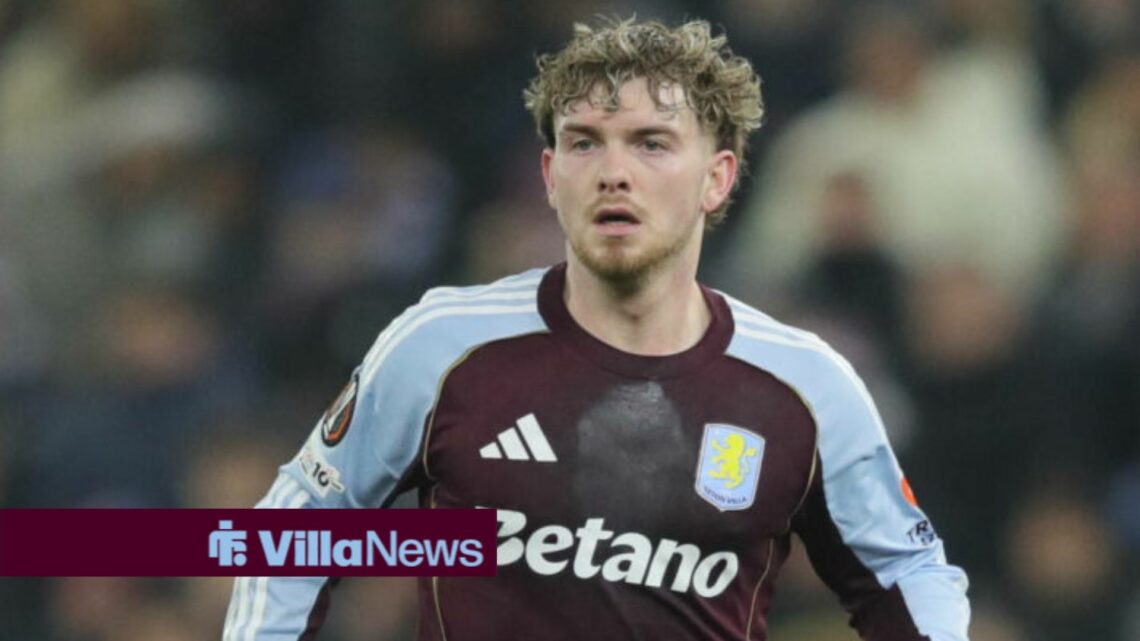 Harvey Elliott playing for Aston Villa