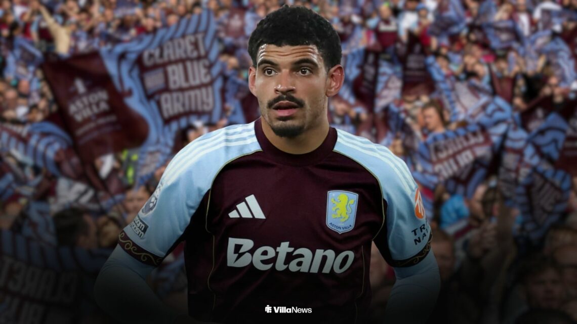 Morgan Gibbs-White in an Aston Villa shirt