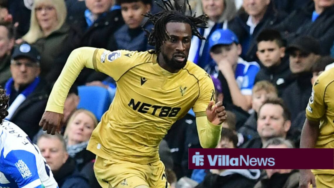 Evann Guessand playing for Crystal Palace against Brighton