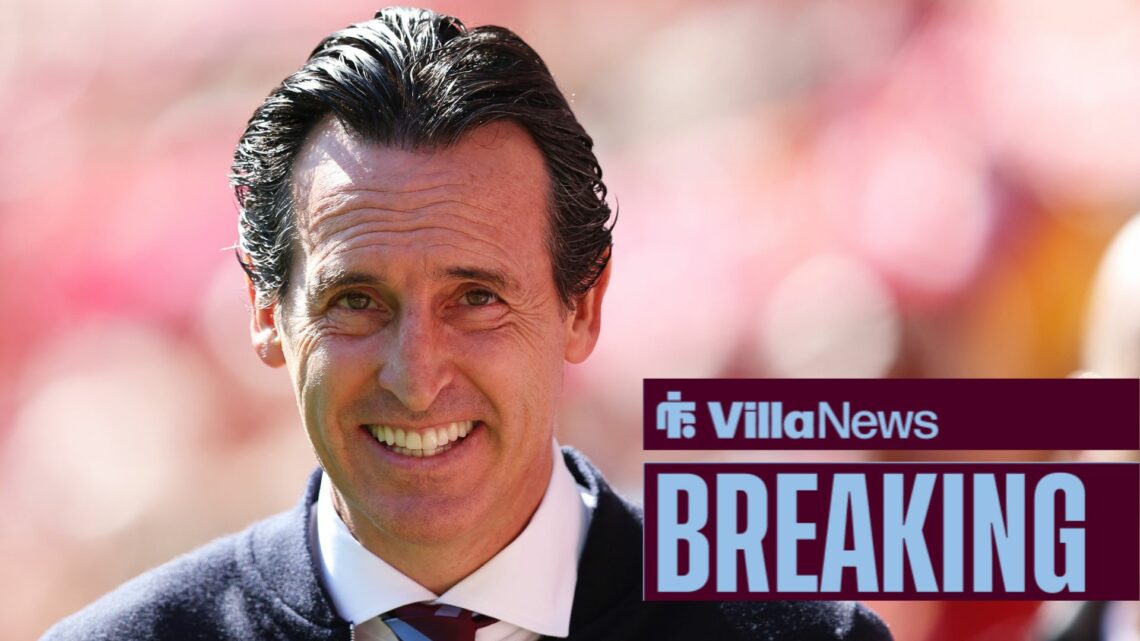 Unai Emery smiling as Aston Villa manager