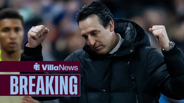 Unai Emery punching the air