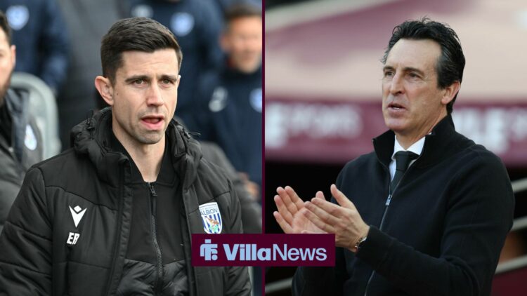 West Brom manager Eric Ramsay in a side-by-side picture with Aston Villa boss Unai Emery