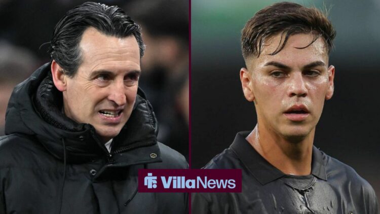 Aston Villa manager Unai Emery and Enzo Barrenechea
