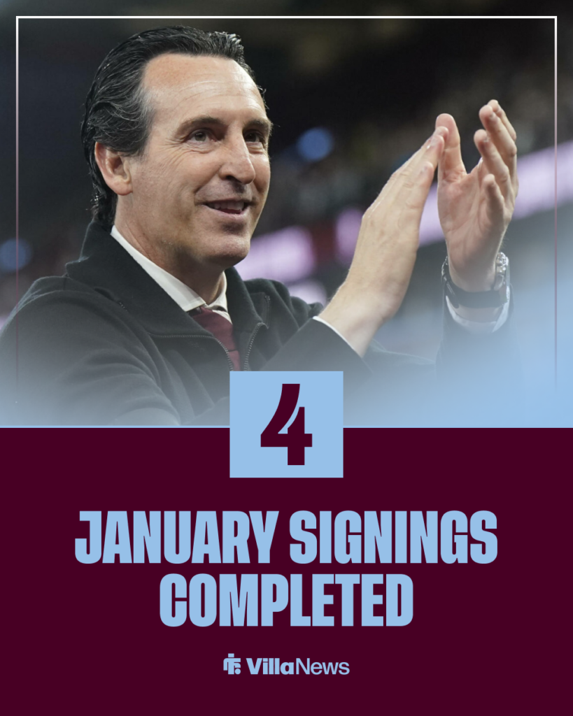 Aston Villa January deals completed