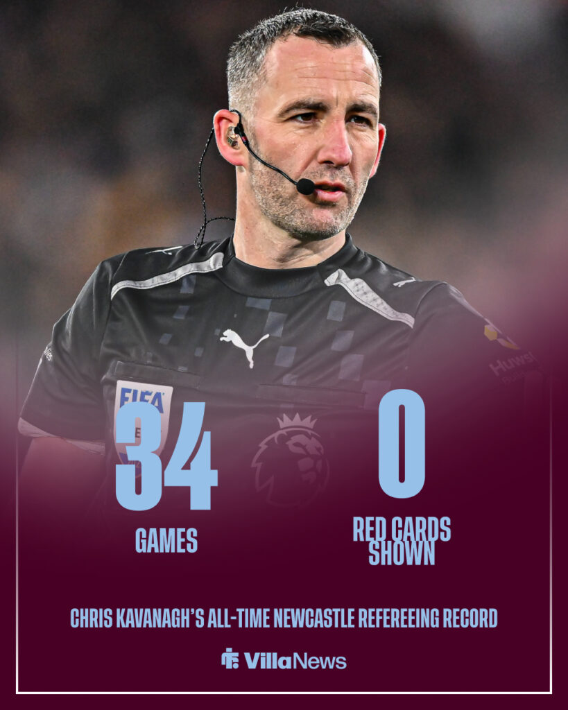 Referee Chris Kavanagh's all-time record in Newcastle United games