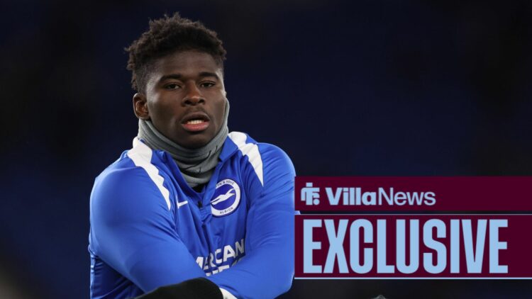 Brighton star Carlos Baleba in training gear.