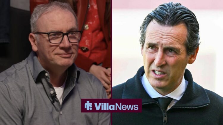 Kieran Maguire next to Unai Emery