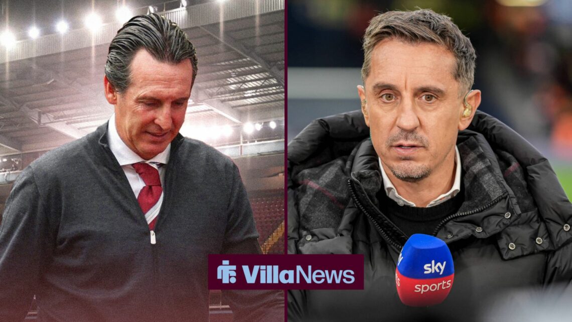 Unai Emery next to Gary Neville