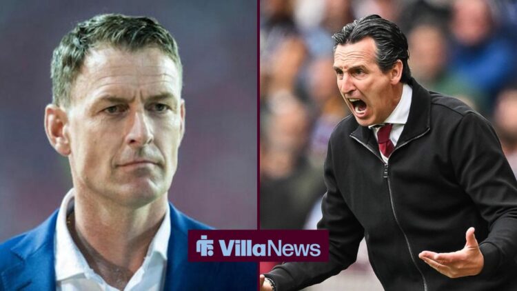 Unai Emery next to Chris Sutton