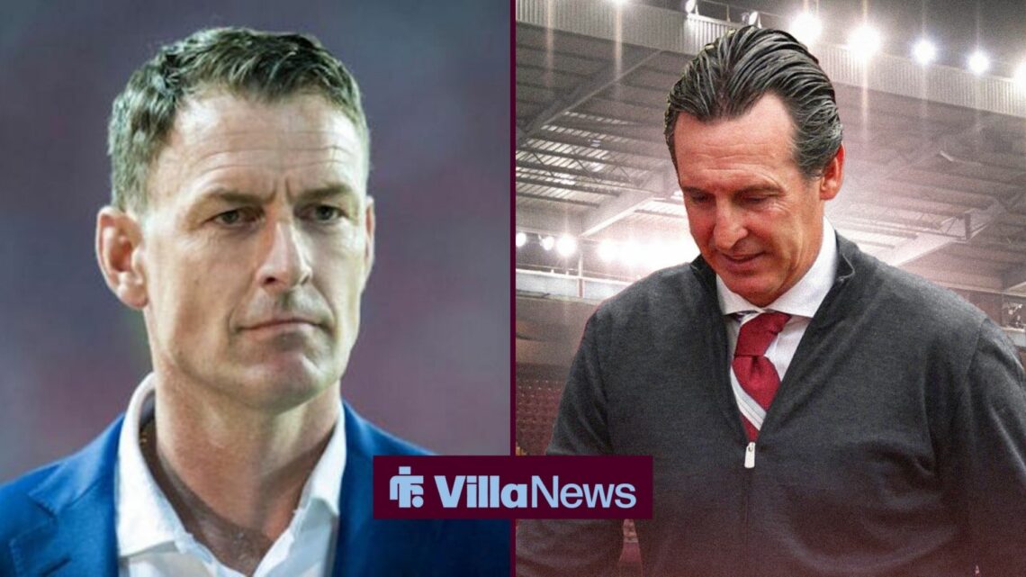 Unai Emery next to Chris Sutton