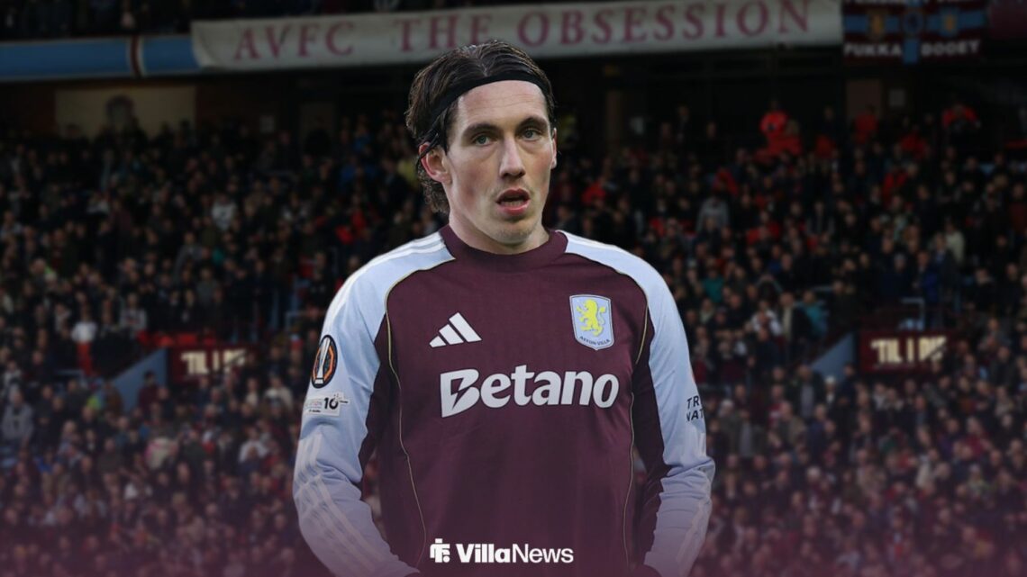 Aston Villa target Harry Wilson in a Villans shirt.