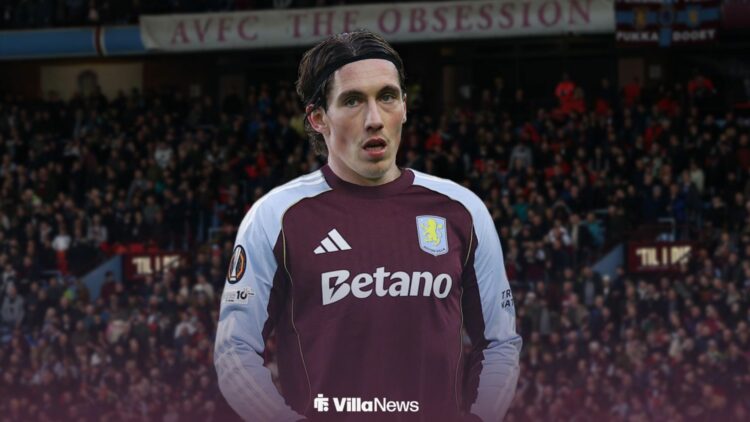 Aston Villa target Harry Wilson in a Villans shirt.