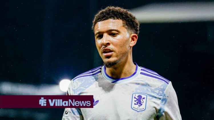 Jadon Sancho in action for Aston Villa against Go Ahead Eagles in the Europa League