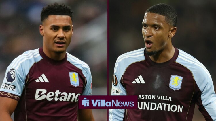 Ollie Watkins Of Aston Villa during the Newcastle United Premier League match, Aston Villa defender Ezri Konsa shouts instructions during a game.