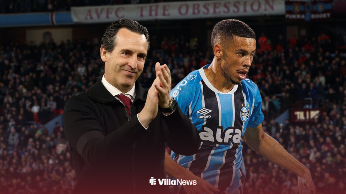 Unai Emery clapping alongside Alysson in a Gremio shirt.