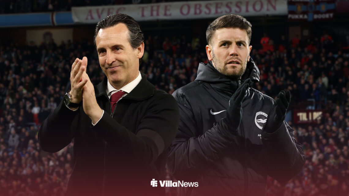 Unai Emery and Fabian Hurzeler stood alongside each other at Villa Park.