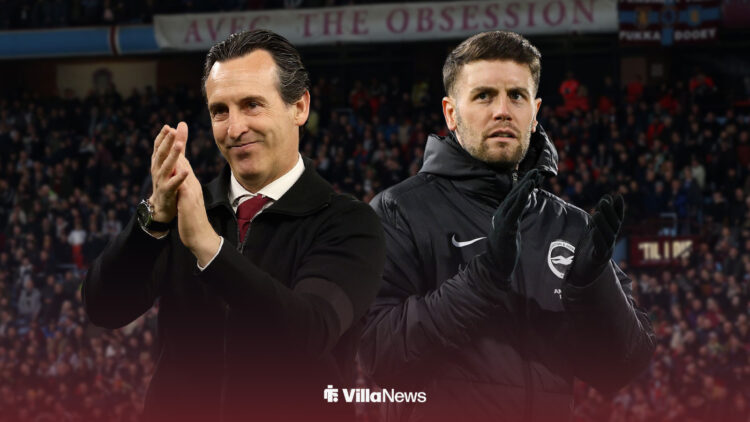 Unai Emery and Fabian Hurzeler stood alongside each other at Villa Park.