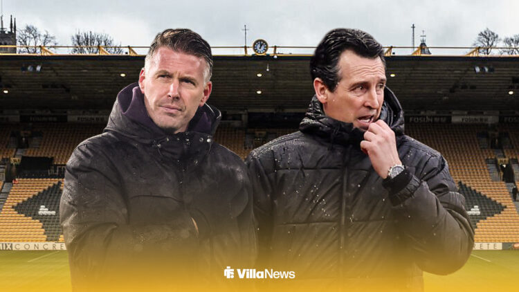 Rob Edwards and Unai Emery with Molineux as the background.