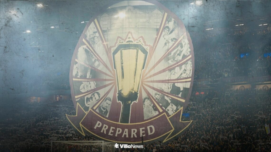 Aston Villa FC v Club Brugge KV Aston Villa FC tifo before the Aston Villa FC v Club Brugge KV UEFA Champions League Round of 16, 2nd Leg match at ...