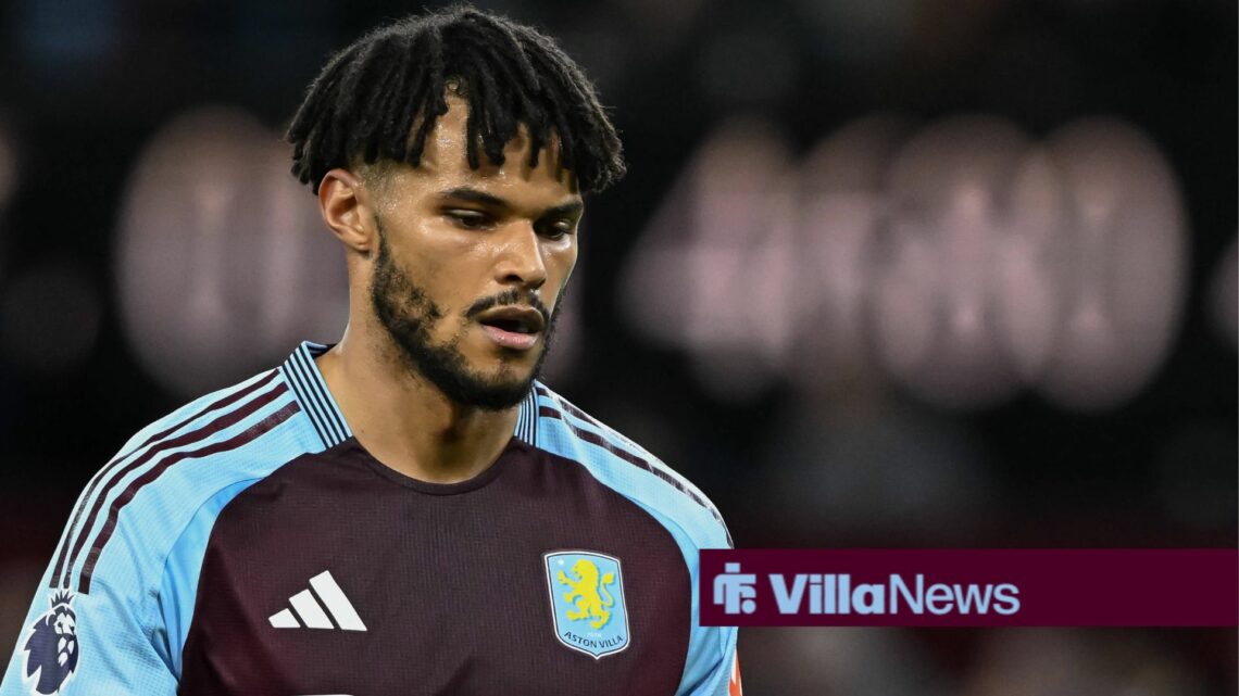 Tyrone Mings of Aston Villa during the Premier League match at Villa Park, Birmingham