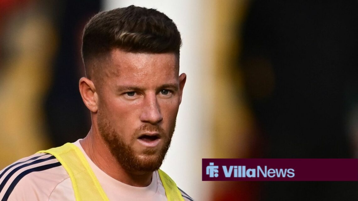 Ross Barkley in pre-match warm ups for Aston Villa