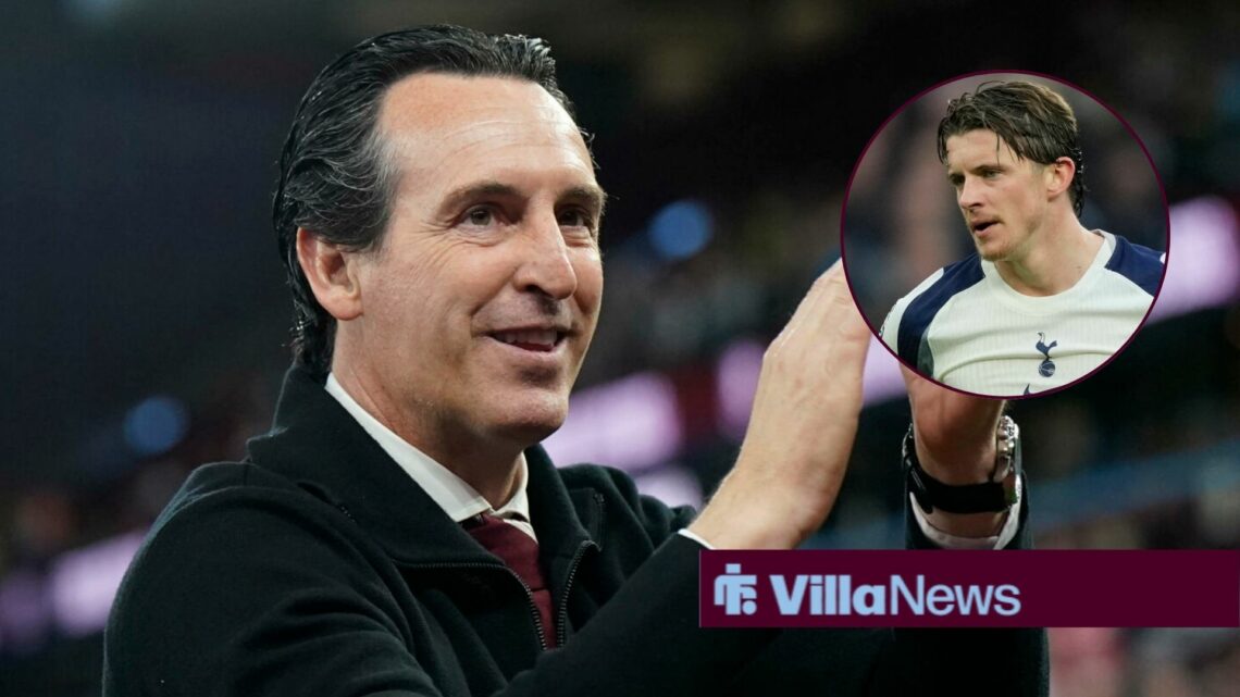Unai Emery clapping alongside a circle inset of Conor Gallagher.