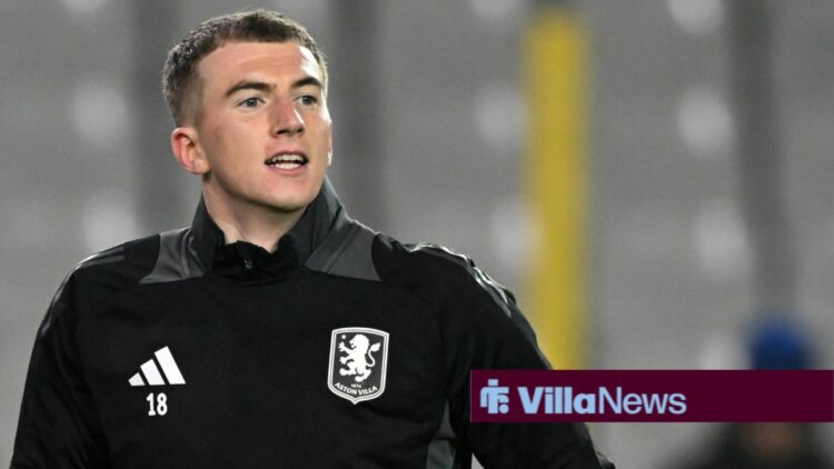 Joe Gauci warming up for Aston Villa