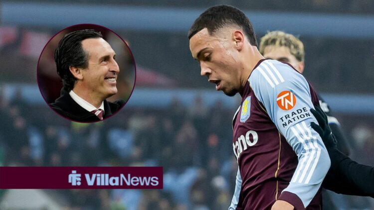 Aston Villa v Chelsea, Premier League Aston Villa forward Alysson Edward 47 battles for possession against Chelsea defender Marc Cucurella 3 during...