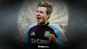 Jens Petter Hauge in an Aston Villa shirt