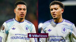 Morgan Rogers of Aston Villa FC looks on during the UEFA Europa League 2025 26 League Phase MD7 match between Fenerbahce SK and Aston Villa FC at Sukru Saracoglu Spor Kompleksi in Istanbul, Turkey and Jadon Sancho of Aston Villa FC looks on Go Ahead Eagles v Aston Villa FC, UEFA Europa League 2025/26 League Phase MD3, Go Ahead Eagles v Aston Villa FC, Stadion De Adelaarshorst