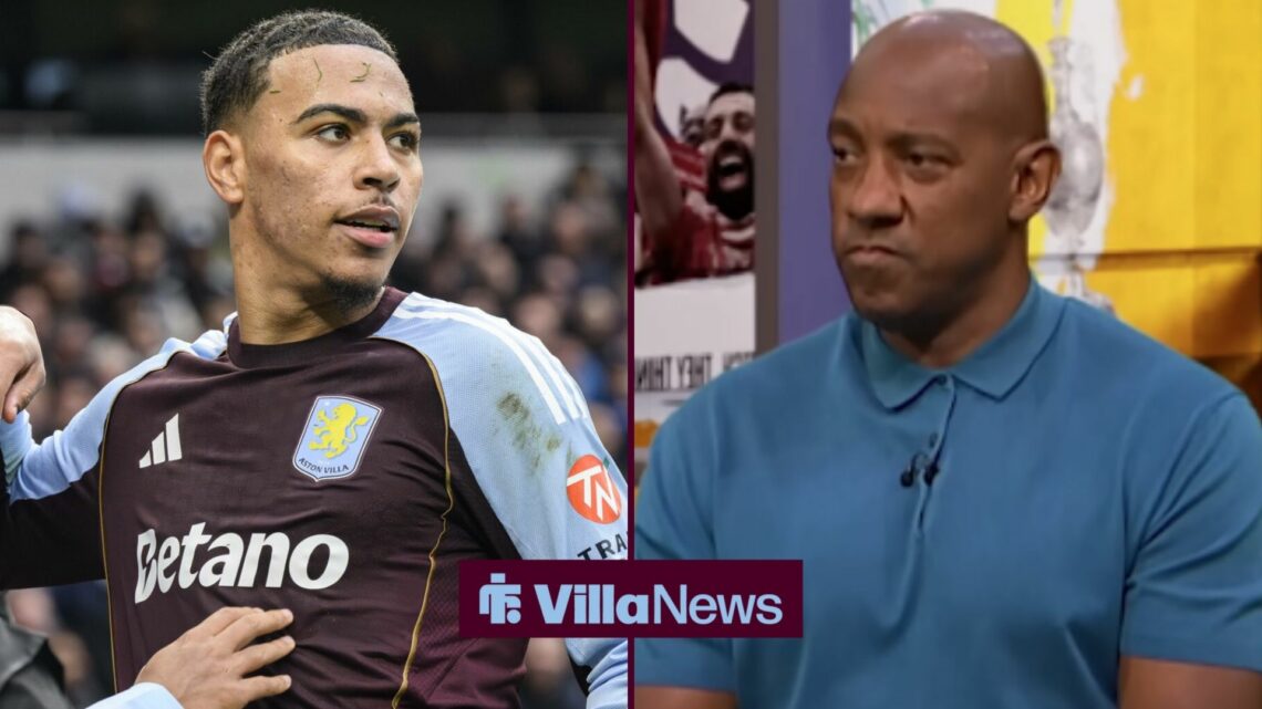 Morgan Rogers playing for Aston Villa looking towards Dion Dublin