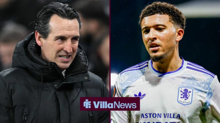 Jadon Sancho of Aston Villa FC looks on Go Ahead Eagles v Aston Villa FC, UEFA Europa League 2025/26 League Phase MD3, Go Ahead Eagles v Aston Vill...