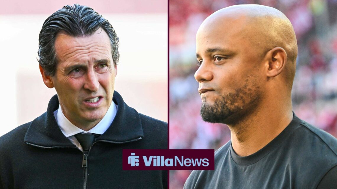 Unai Emery looking towards Vincent Kompany Bayern Muenchen *** GER, 1 FBL, FC Augsburg vs FC Bayern Munich