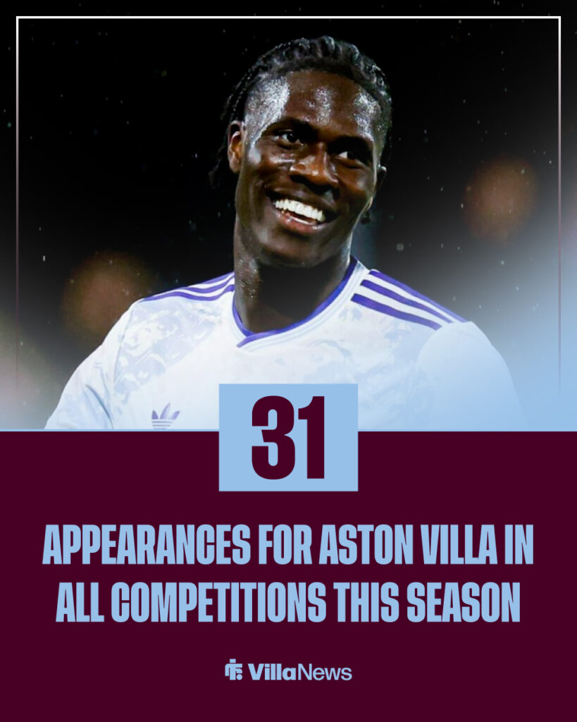 Amadou Onana's appearances in all competitions for Aston Villa in 2025-26.