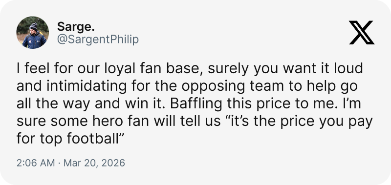 Aston Villa Bologna ticket prices twitter 3