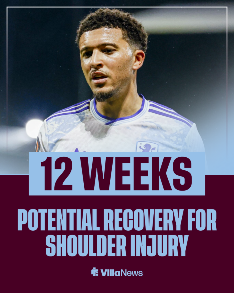 Jadon Sancho potential injury recovery at Aston Villa