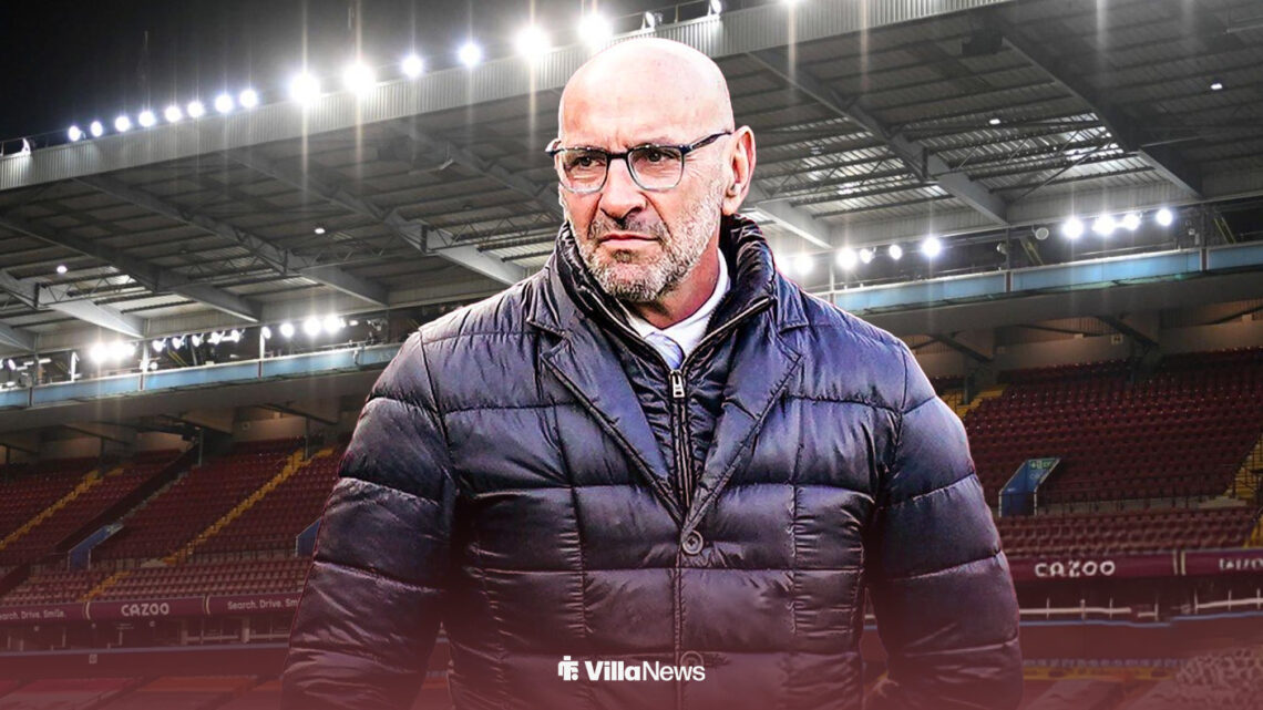 Former Aston Villa president of operations, Monchi. He's standing inside Villa Park.