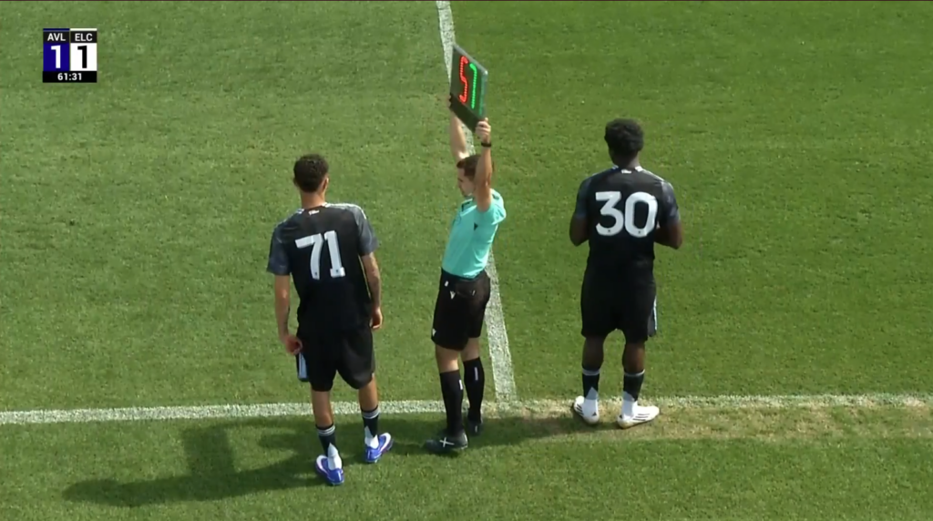 Brian Madjo substituted on for Aston Villa against Elche