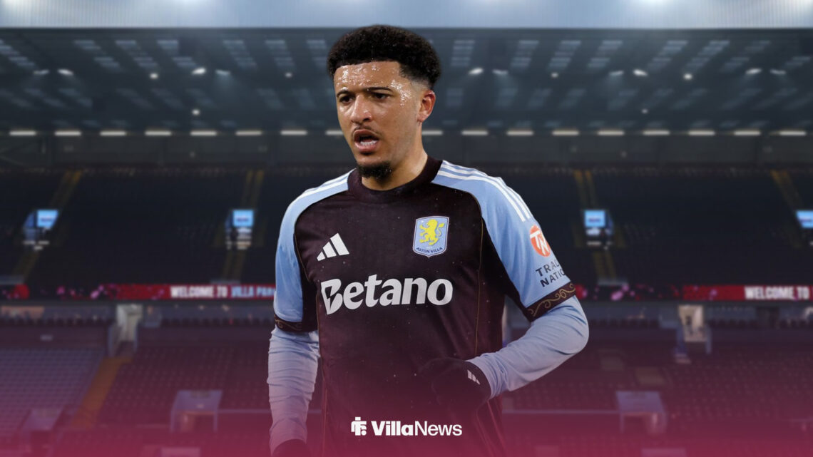 Jadon Sancho looks crestfallen while in Aston Villa action