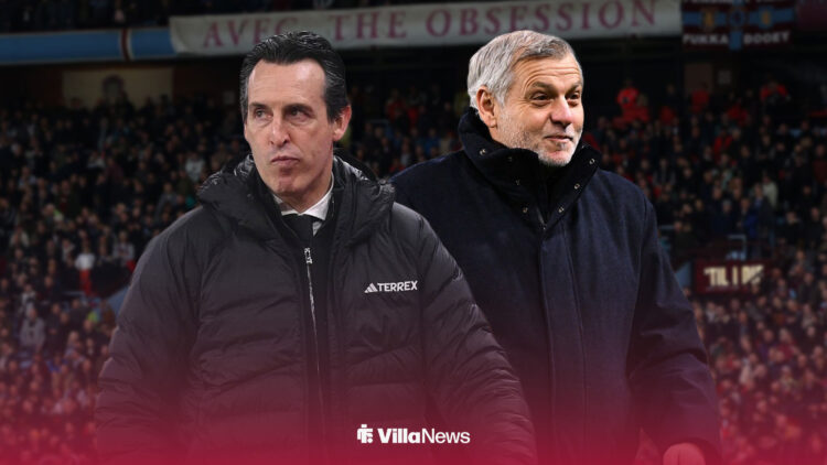 Unai Emery and Bruno Genesio stood alongside each other at Villa Park.