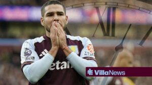 Emi Buendia looking disappointed while playing for Aston Villa