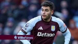 Andres Garcia of Aston Villa running during the Premier League match between Aston Villa and Nottingham Forest at Villa Park