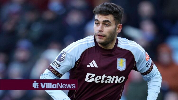 Andres Garcia of Aston Villa running during the Premier League match between Aston Villa and Nottingham Forest at Villa Park