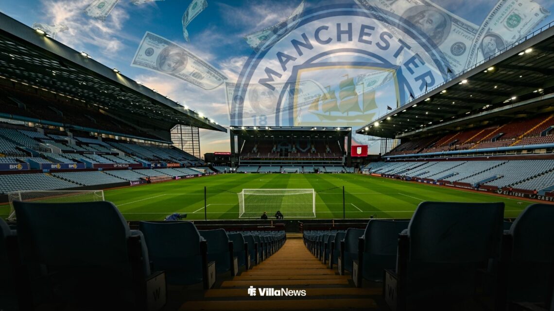 Villa Park with a Manchester City in the background