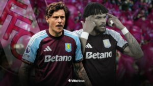 Victor Lindelof playing for Aston Villa alongside Tyrone Mings playing for Aston Villa