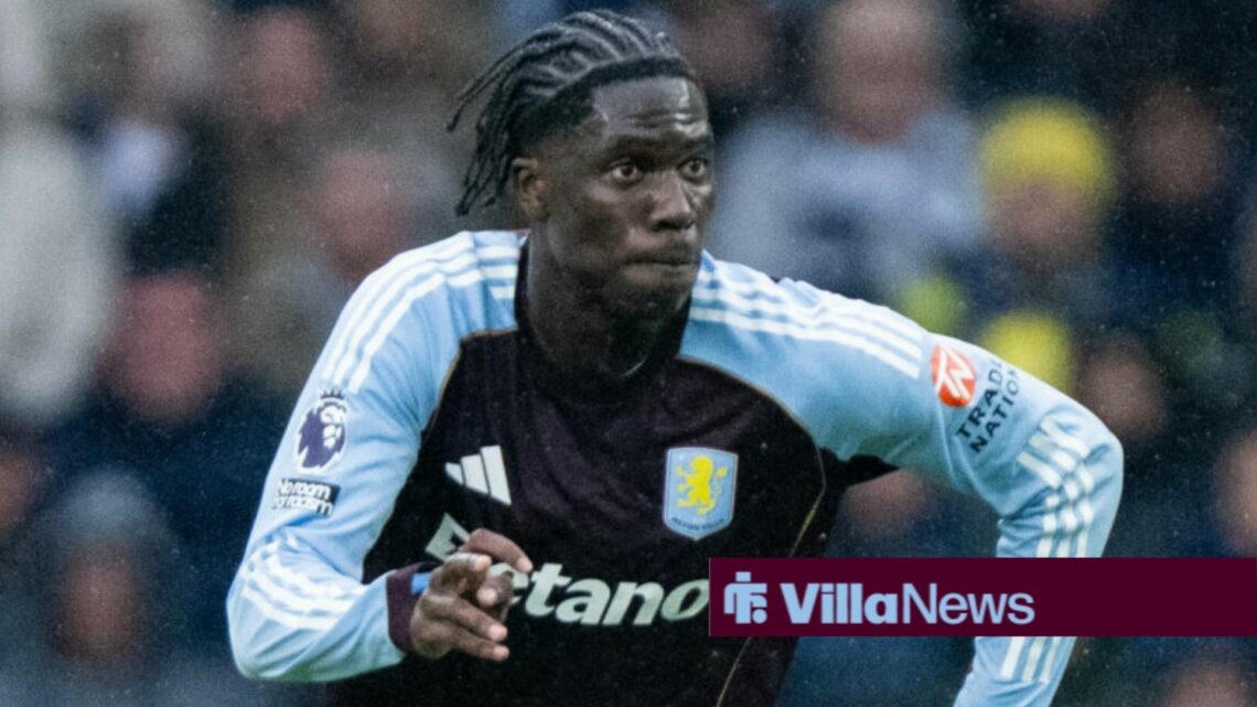 Amadou Onana playing for Aston Villa